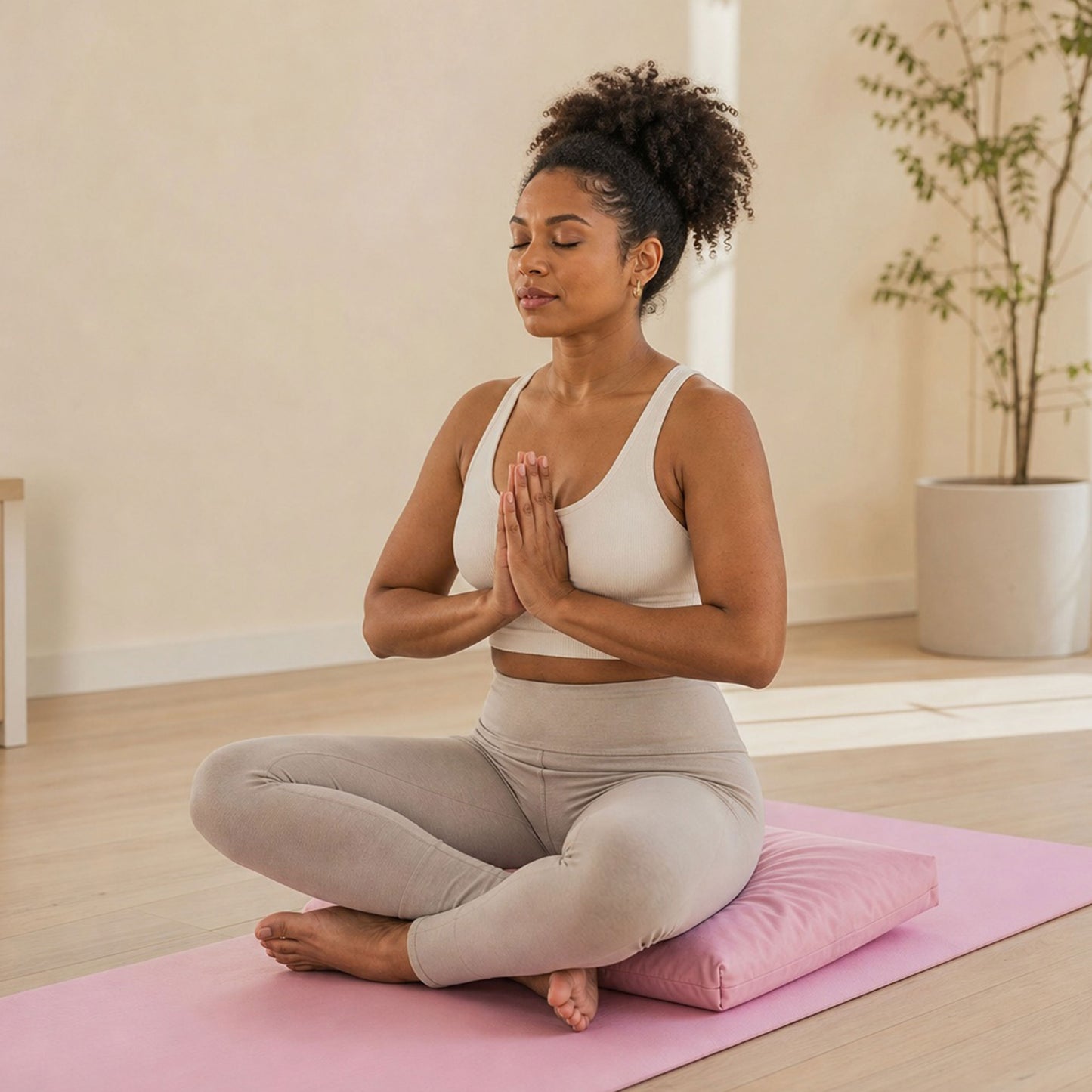Zabuton Meditation Cushion - Pink Ribbon