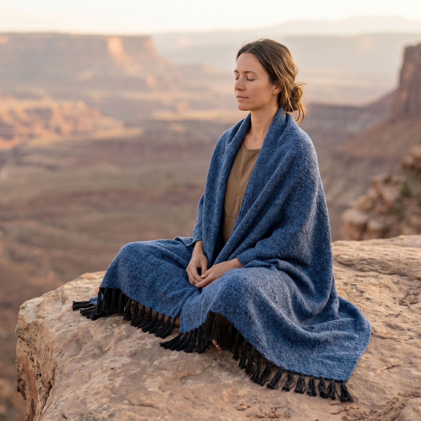 Solid Woven Yoga Blanket