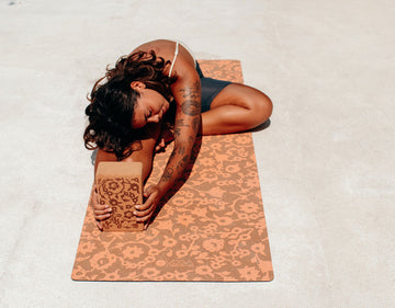 Cork Yoga Block - Floral Batik Tonal